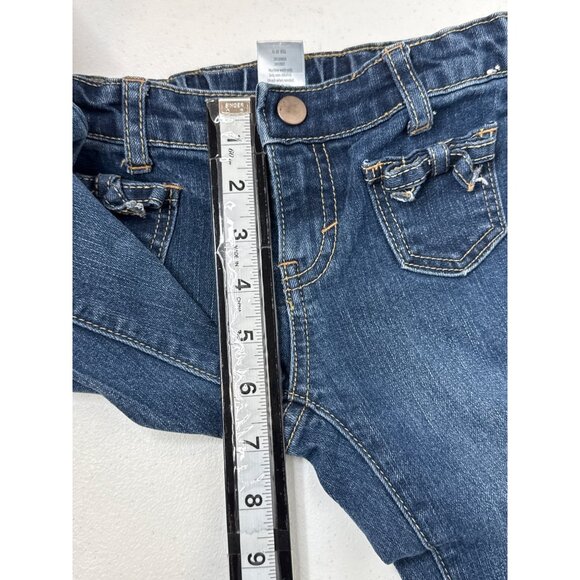 Gymboree Girls 5 Bootcut Jeans 🩵 Bow Pocket Detail Dark Blue Denim - Picture 10 of 11